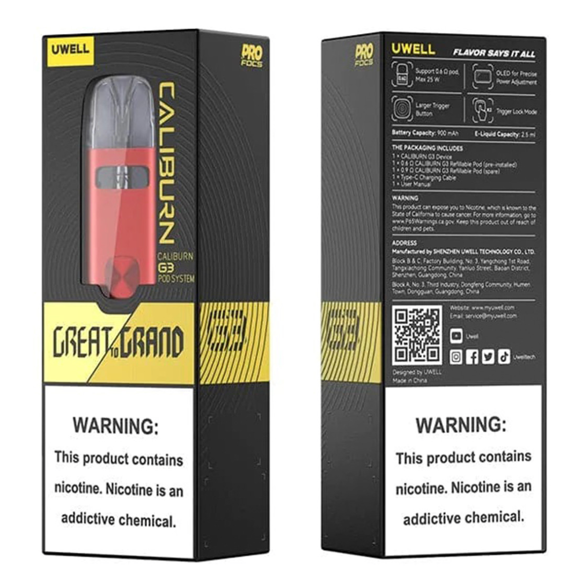 UWELL - Caliburn G3 25W 900mAh Pod System Kit